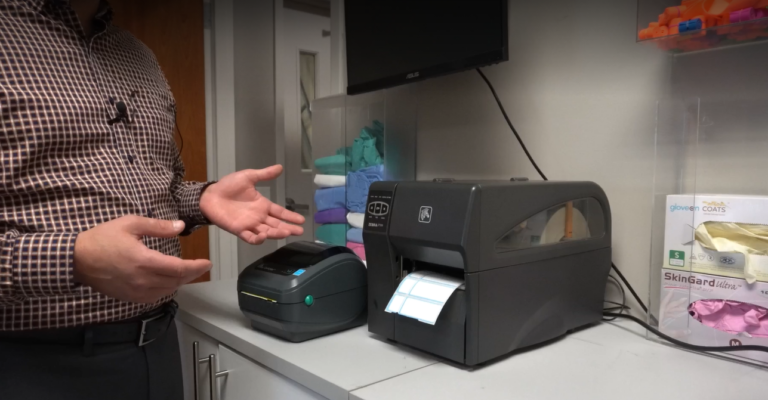 Healthcare printer in a lab