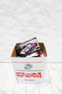 Toys 4 Tots donation box.